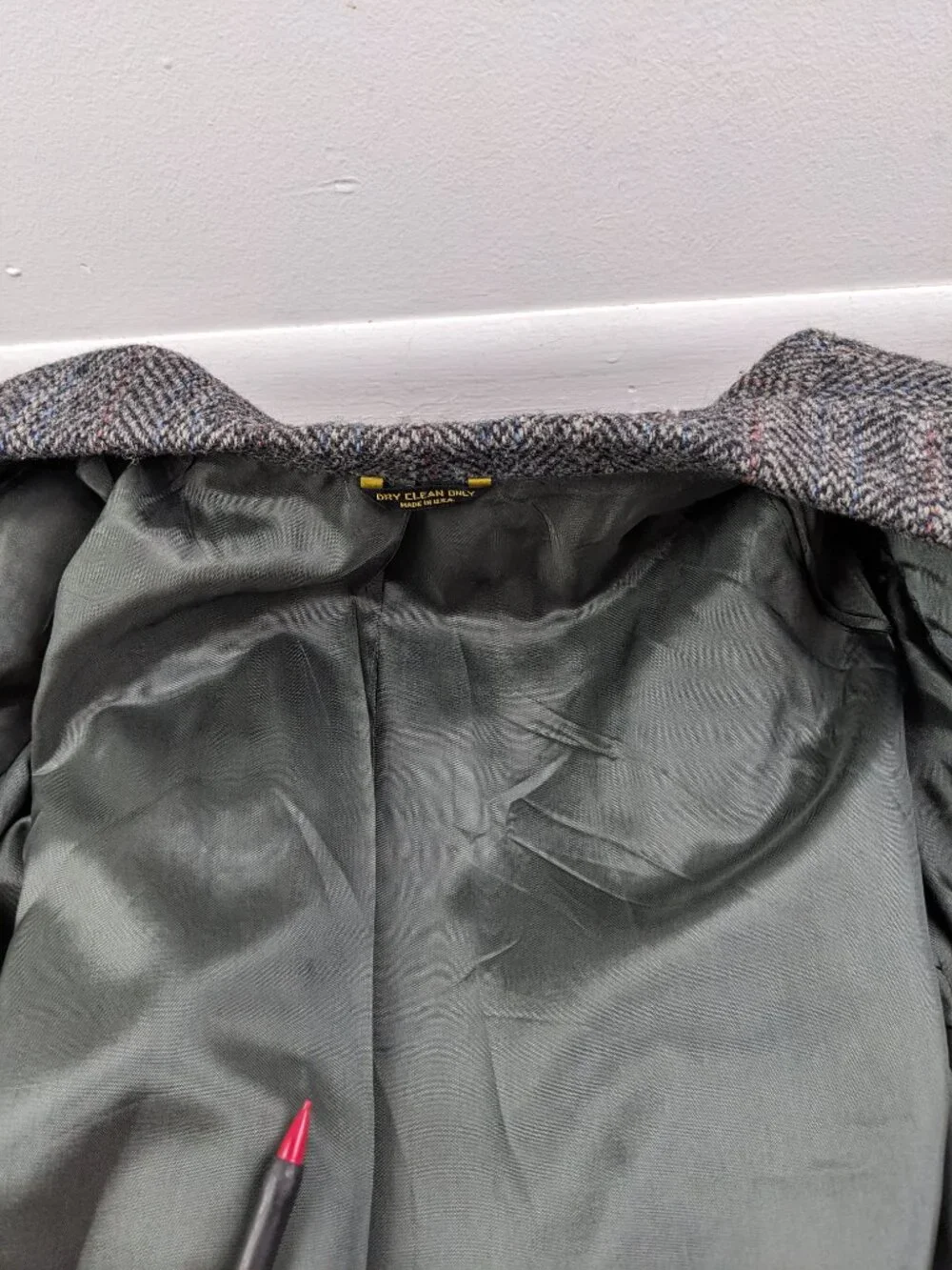 Vintage Harris Tweed Sport Coat Scottish Wool Herringbone Townsman 40S USA Made